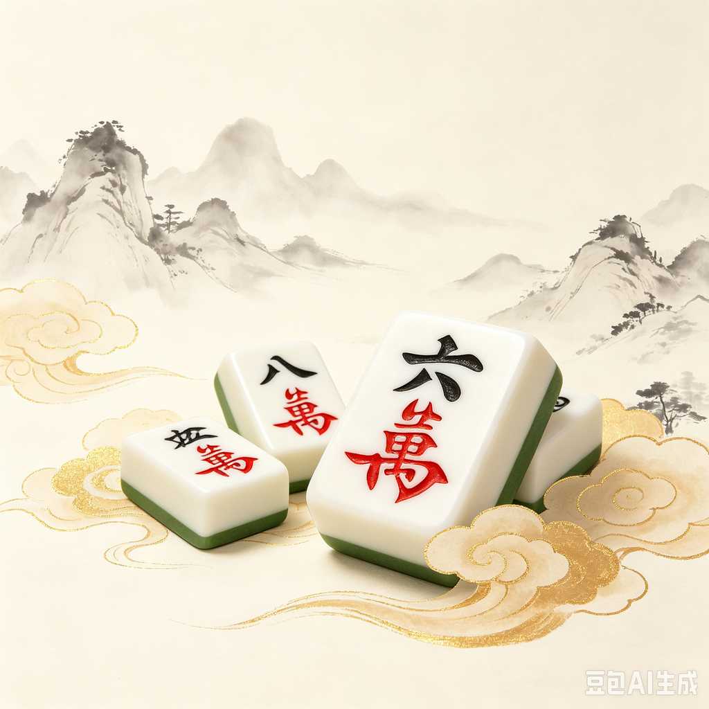 mahjong set with dice and chips